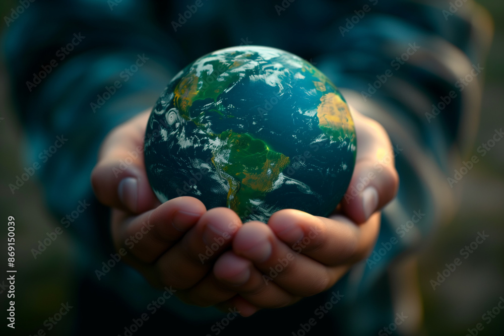 World environment and Earth Day concept with hand holding Earth. World environment and Earth Day concept with hand holding Earth.