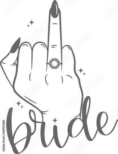Bride Wedding Ring Bridal Vector Graphic Illustration Image