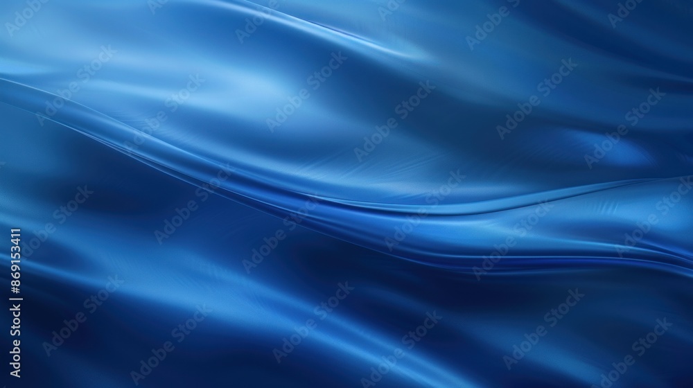 Vivid blue flowing waves shimmering in light Vivid blue flowing waves shimmering in light