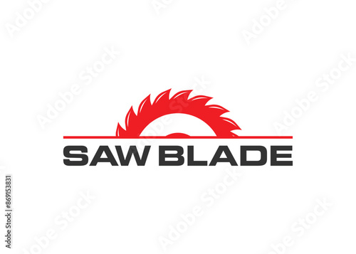 Minimal and professional Saw blade logo design template. Simple woodworking logo