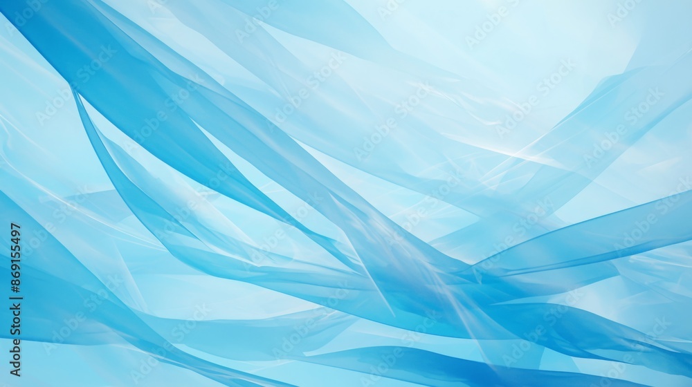 Obraz premium Abstract Industrial Design with Blue Streamers on Light Background, Long Exposure, Striped Pattern, Clear Lines, Studio Setting