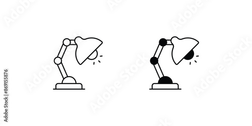 desk lamp icon with white background vector stock illustration