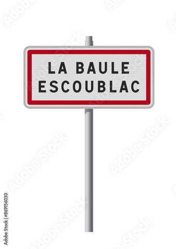 Panneau d'entrée de la ville de La Baule-Escoublac (Loire-Atlantique) en vectoriel