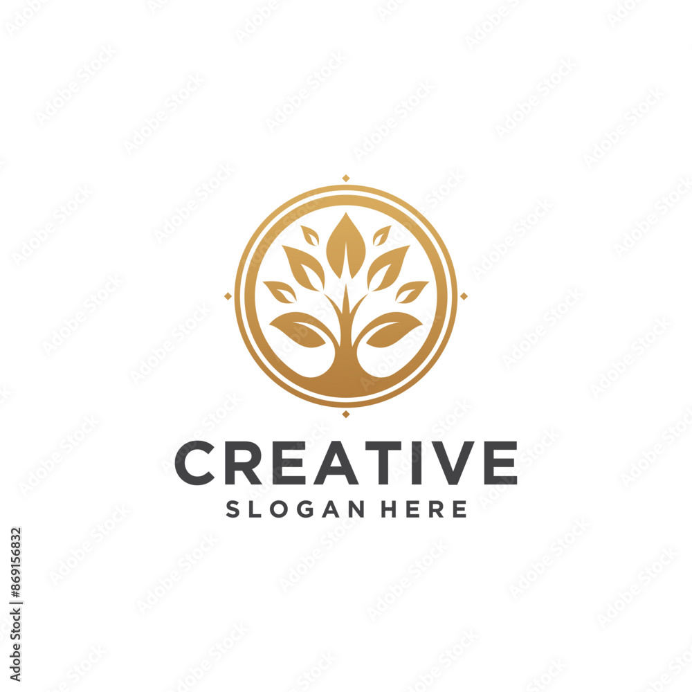 Fototapeta premium pure tree elegant logo design...