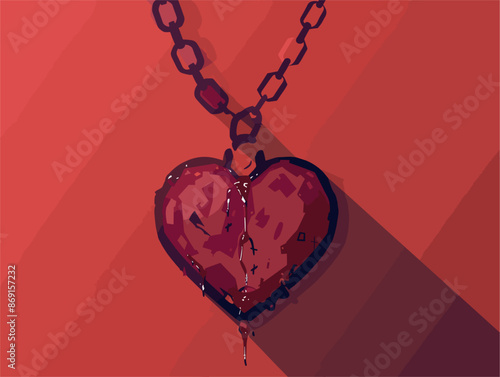 Animated Flat Style: Heart's Freedom From Confinement