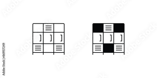 lockers icon with white background vector stock illustration