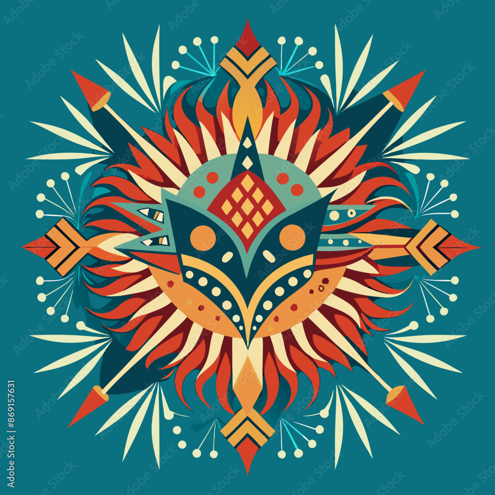 Fototapeta premium Design a vector of fireworks with a tribal pattern influence.