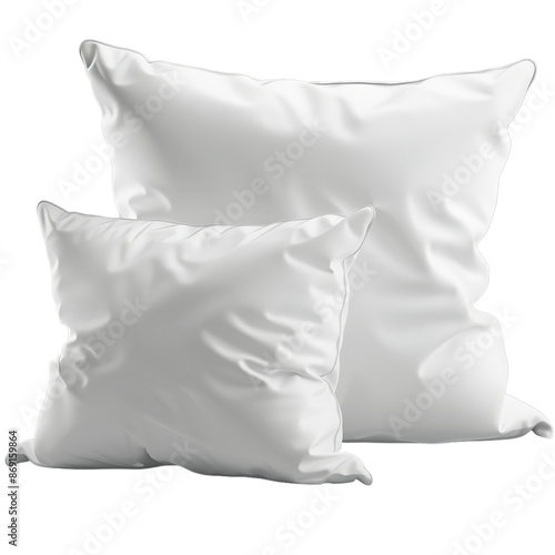 illustration of a white pillow on a transparent background. generative ai