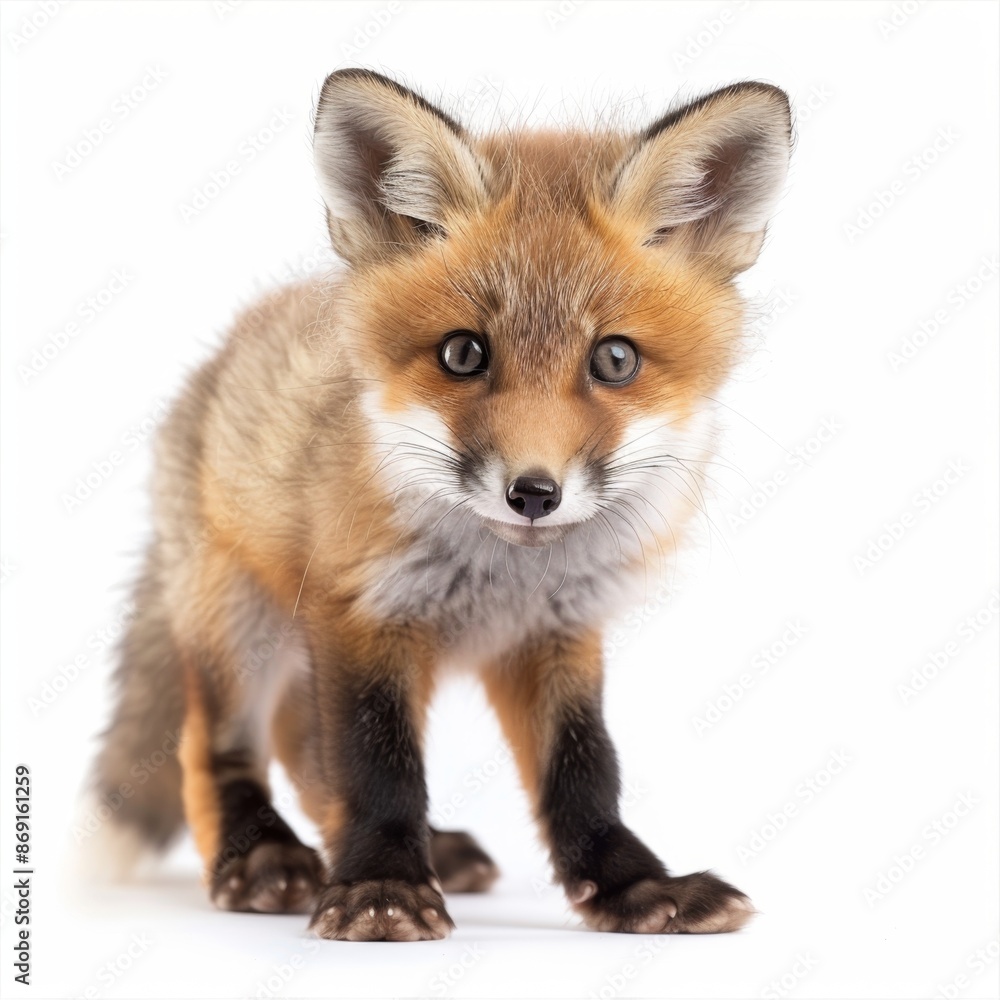 Fototapeta premium baby fox isolated on white background, high quality 