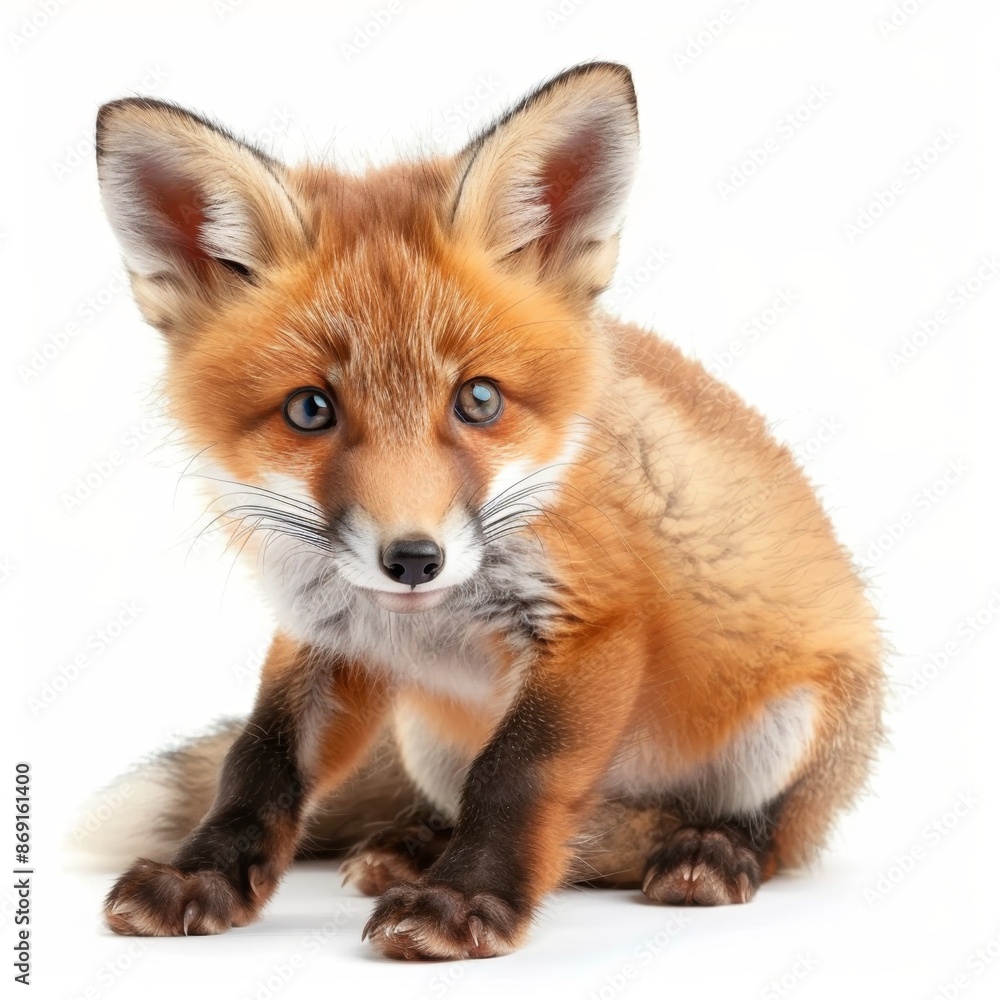 Fototapeta premium baby fox isolated on white background