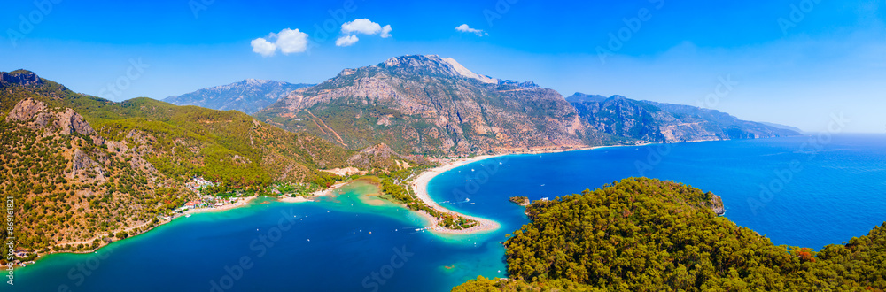 Obraz premium Blue Lagoon aerial panoramic view, Oludeniz beach