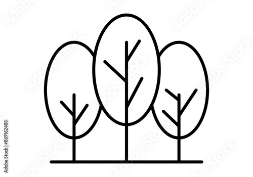 Icono negro de árboles de un parque