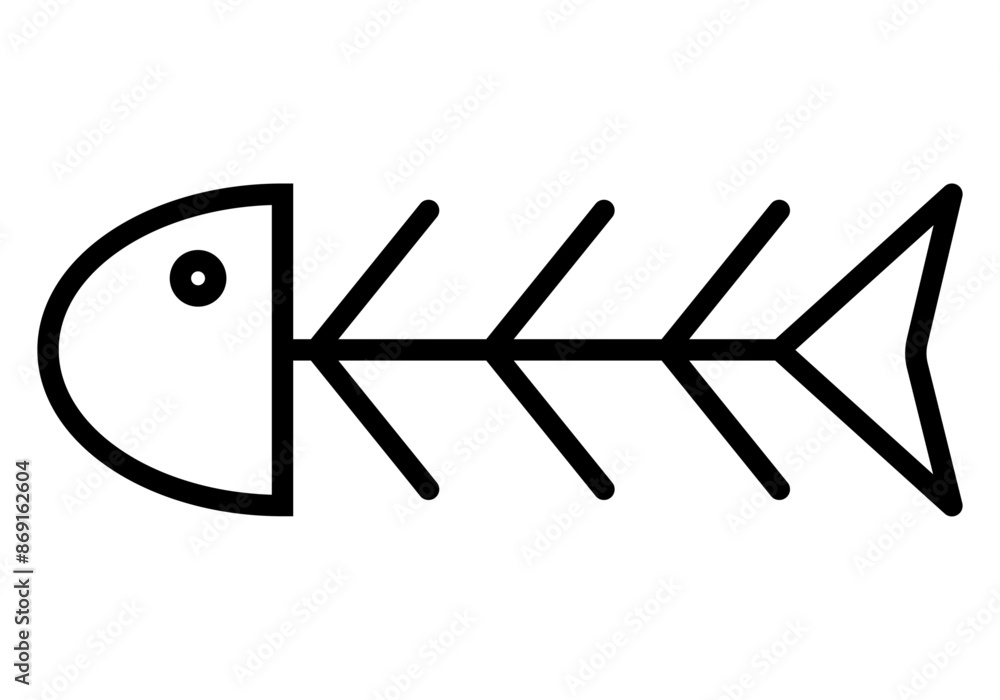Icono negro de espina de pescado Icono negro de espina de pescado