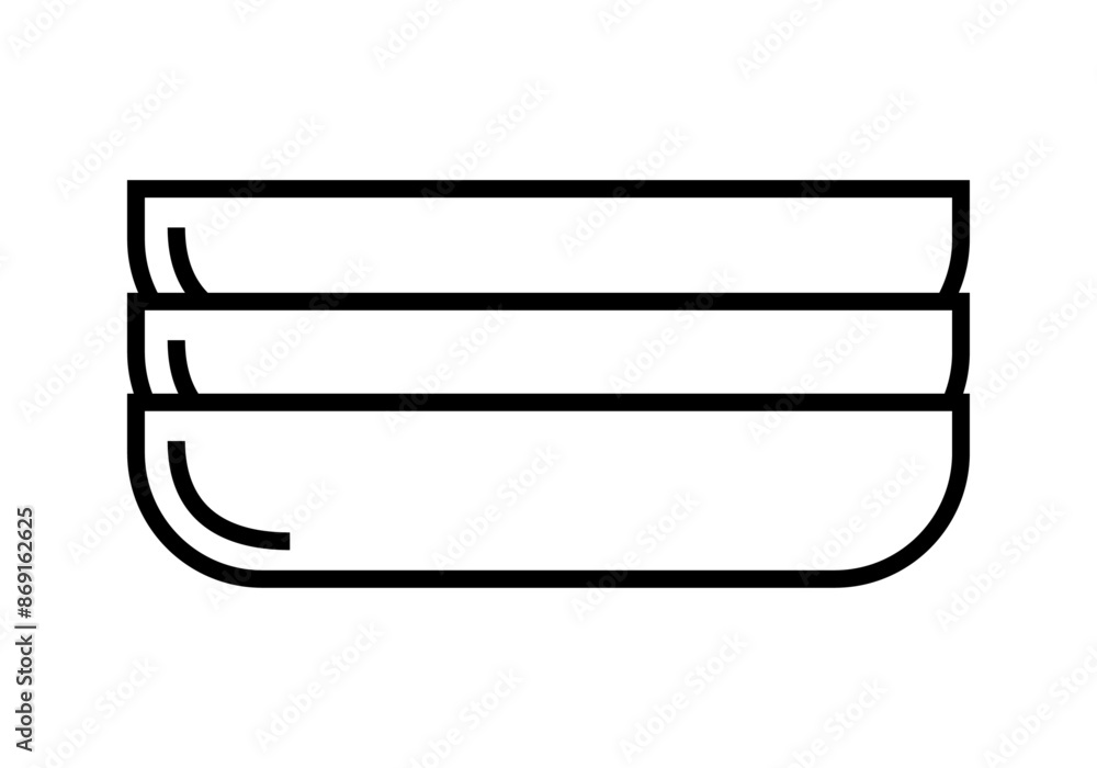 Icono negro de pila de platos Icono negro de pila de platos