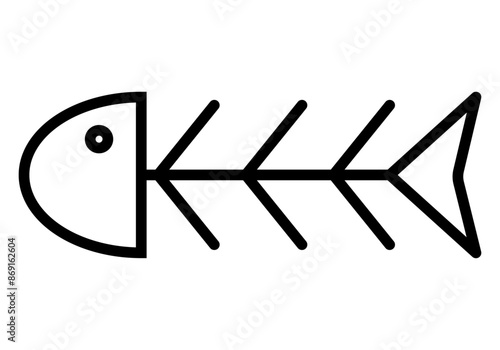 Icono negro de espina de pescado