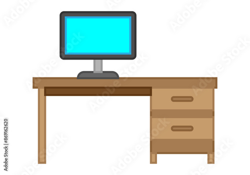 Mesa de estudio con pantalla de ordenador