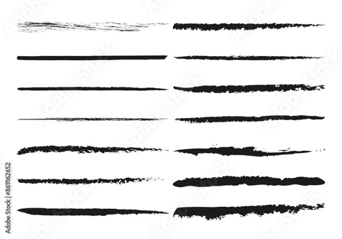 Hoja de iconos de trazado negro de pincel en fondo blanco