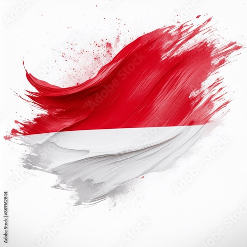 Abstract England flag with paint brush strokes, isolated on a white or transparent background.