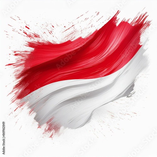 Abstract England flag with paint brush strokes, isolated on a white or transparent background.