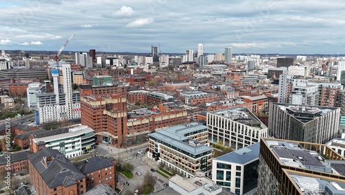 Leeds City centre UK drone,aerial