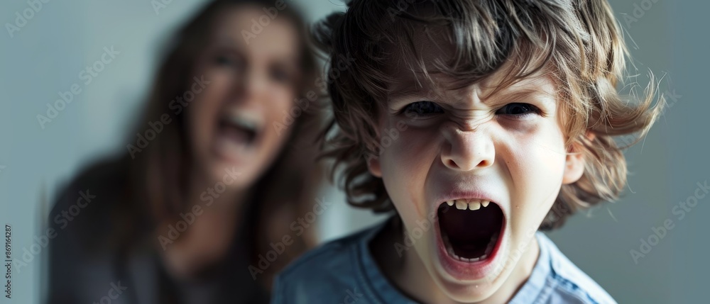 A mother and her young son share an intense moment, their faces mere inches apart. Their expressions reveal a depth of emotion, speaking volumes without words. A mother and her young son share an intense moment, their faces mere inches apart. Their expressions reveal a depth of emotion, speaking volumes without words.