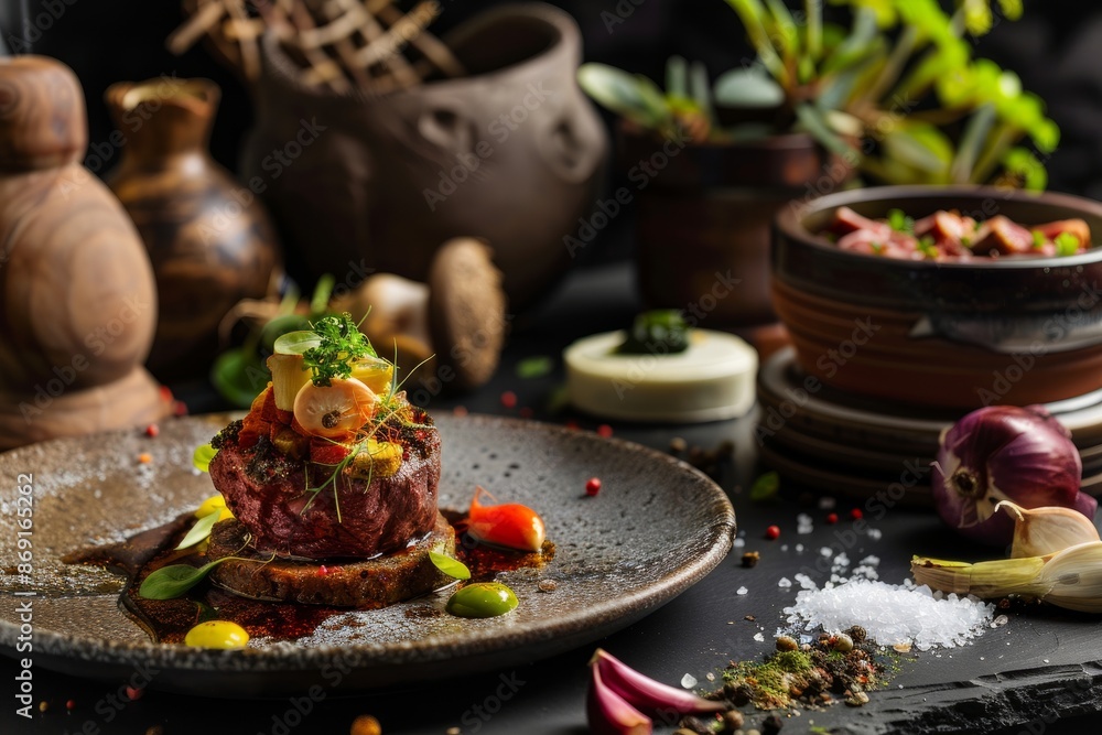 Professional Photography of Chef Seasonal Dishes, showcasing seasonal dishes prepared by the chef with fresh ingredients, Generative AI Professional Photography of Chef Seasonal Dishes, showcasing seasonal dishes prepared by the chef with fresh ingredients, Generative AI