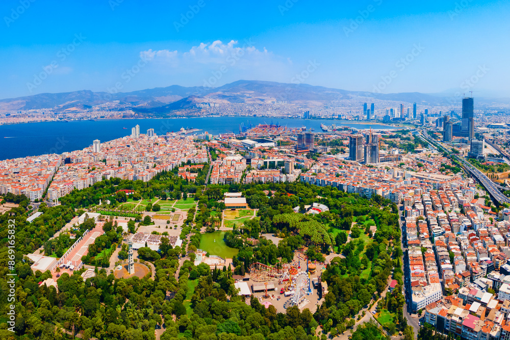 Fototapeta premium Izmir Kulturpark aerial panoramic view in Turkey