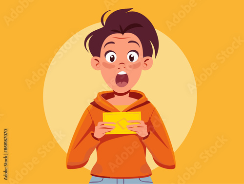 Euphoric Winner: Expression of Delight at Scratch-Off Ticket Lottery Victory