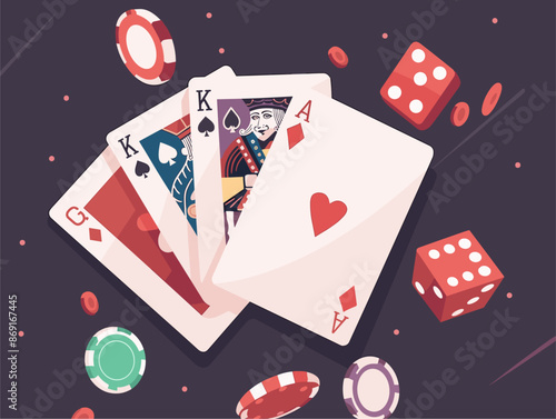 Animated Blackjack: A Winning Hand in Vibrant Vector Illustration