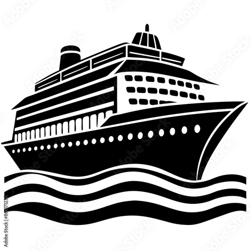 A cruise ship vector illustration