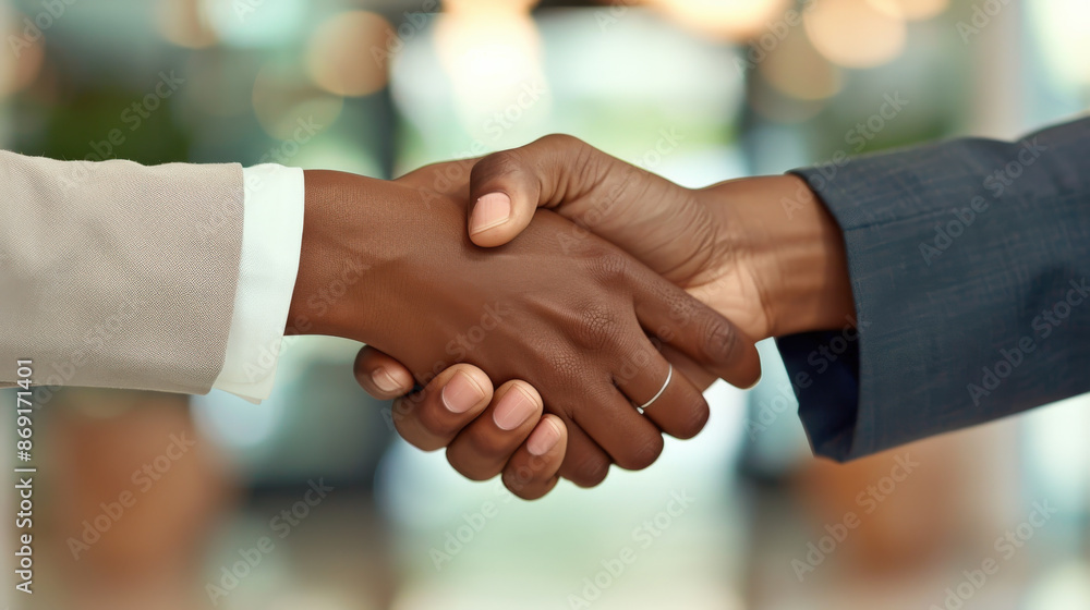 Business Handshake in Office Setting Business Handshake in Office Setting