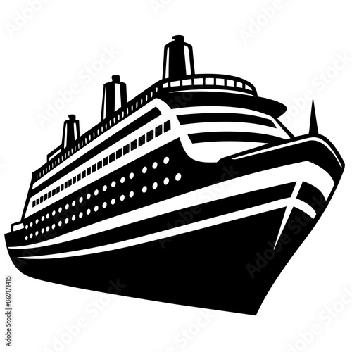 A cruise ship vector illustration