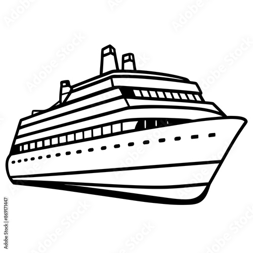 A cruise ship vector illustration