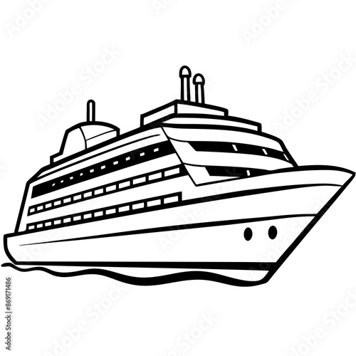 A cruise ship vector illustration