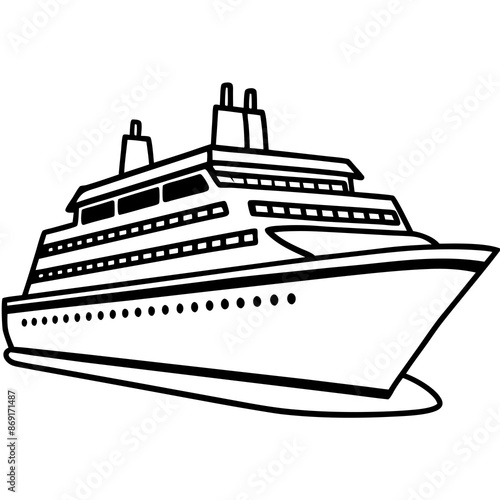 A cruise ship vector illustration