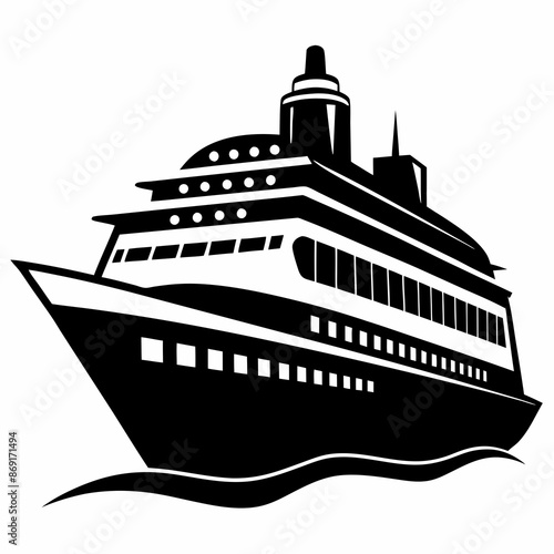 A cruise ship vector illustration