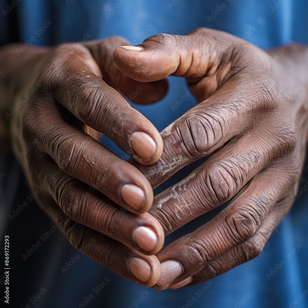 Fototapeta premium Weathered Hands in Contemplation