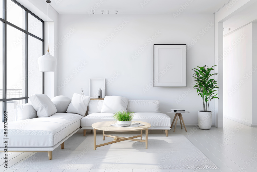 Modern living room interior design with minimalist loft style. Modern living room interior design with minimalist loft style.