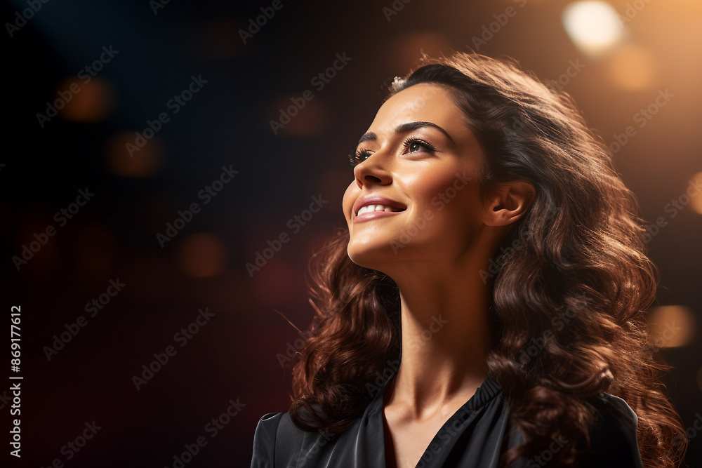 Generative AI composition image Exited motivational speaker on stage Diversity Success Leadership concept performance Generative AI composition image Exited motivational speaker on stage Diversity Success Leadership concept performance
