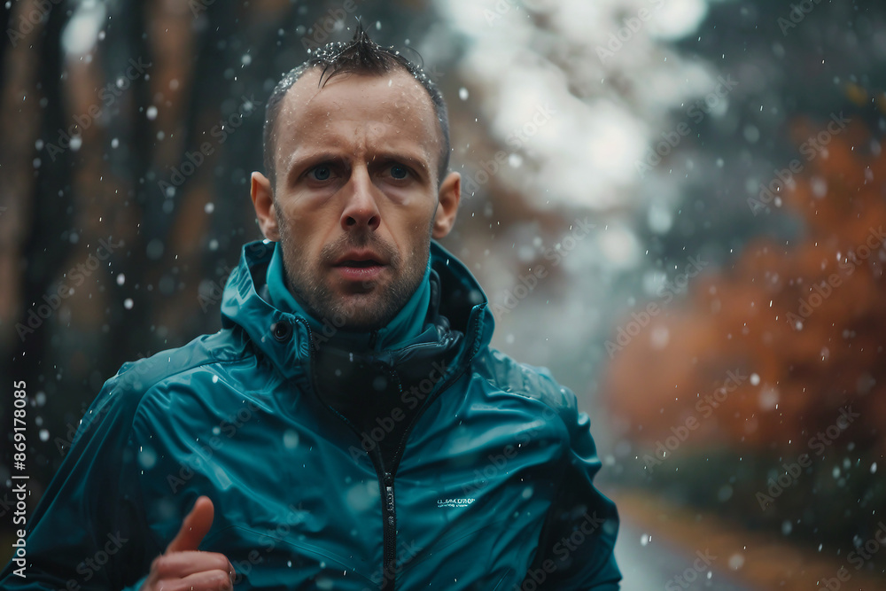 Determined jogger having daily everyday running relaxation sports person, Generative AI Determined jogger having daily everyday running relaxation sports person, Generative AI