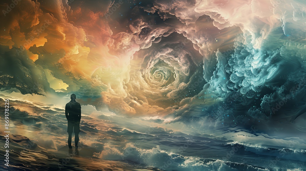 Fototapeta premium Space universe and galaxy light. Cosmos abstract art with nebula energy. Artwork concept of stars.