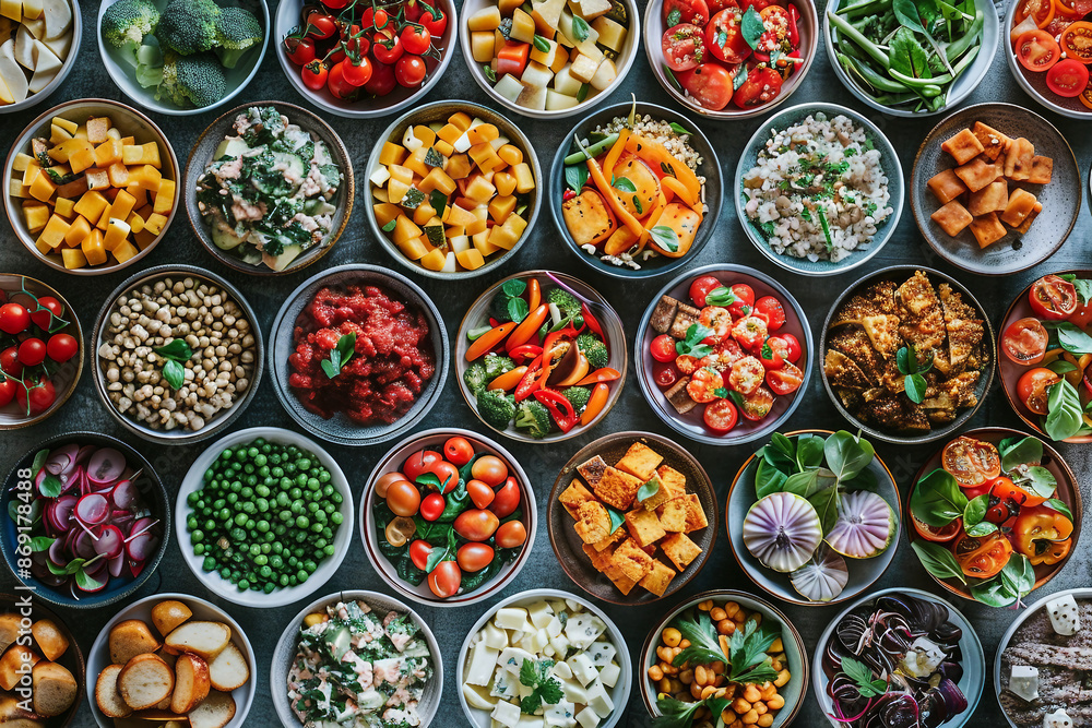 Healthy food selection created with generative Ai technology Healthy food selection created with generative Ai technology