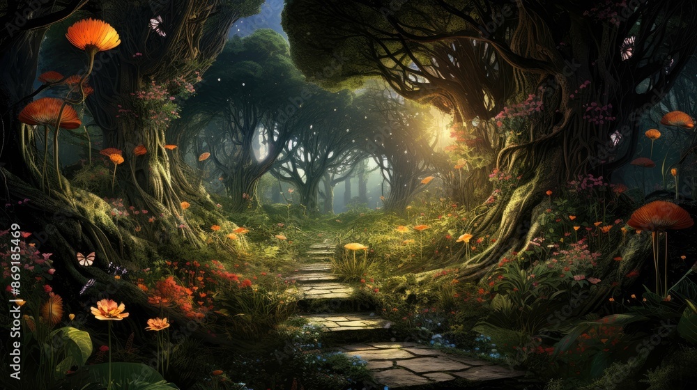 Obraz premium The enchanted forest is a magical place where anything is possible.