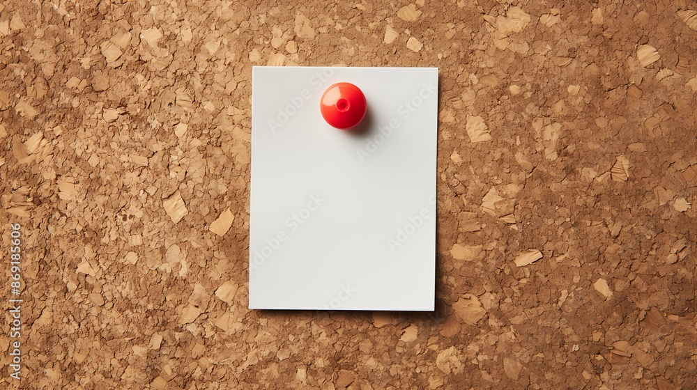Blank Note Pinned on Corkboard Blank Note Pinned on Corkboard