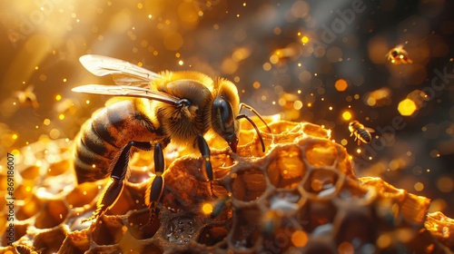 Bee macro photo