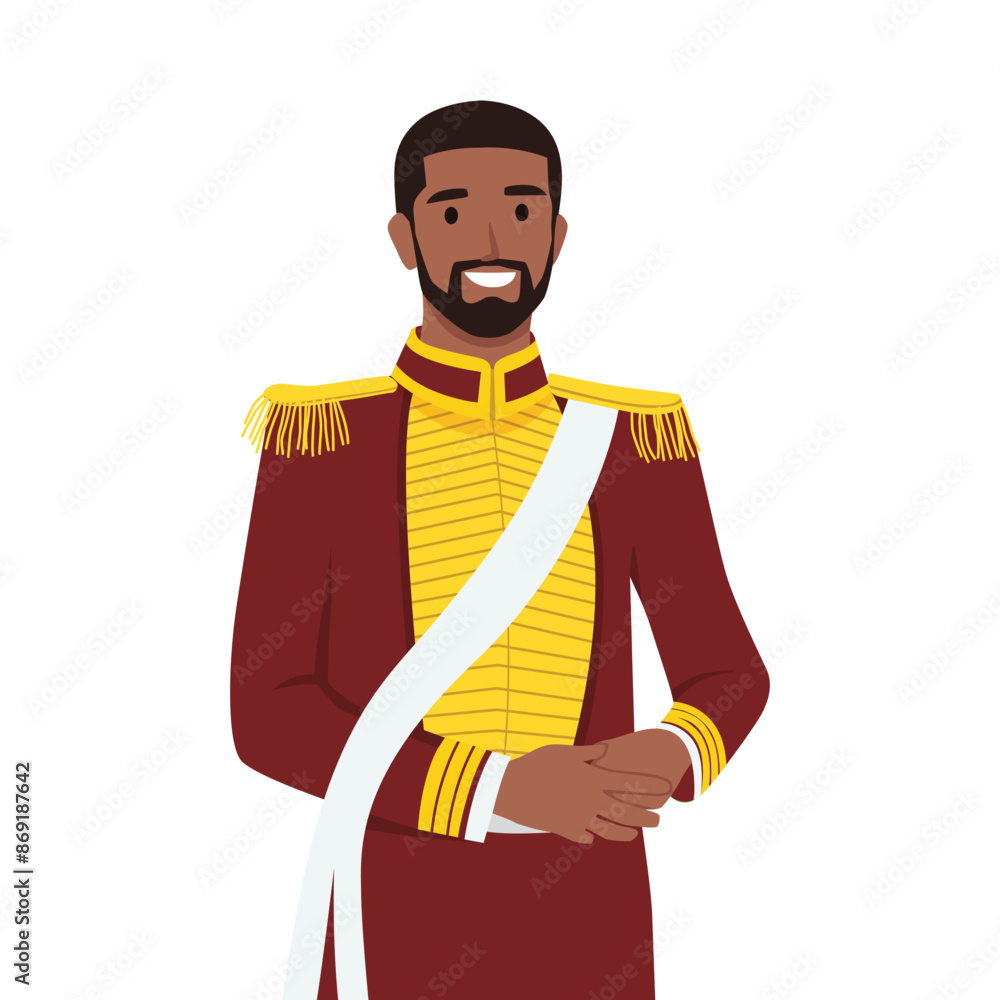 Royal Middle Ages Personage Wear Luxury Clothes. Flat vector illustration isolated on white background Royal Middle Ages Personage Wear Luxury Clothes. Flat vector illustration isolated on white background