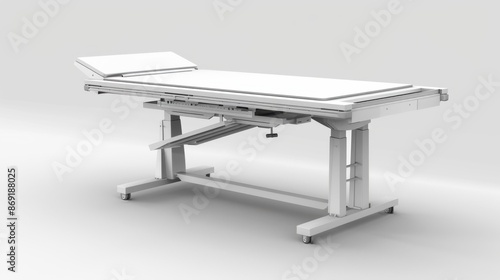 Electric Drafting Table isolate on white background: Motorized for height and tilt adjustments, offering precise positioning convenience in professional settings. 