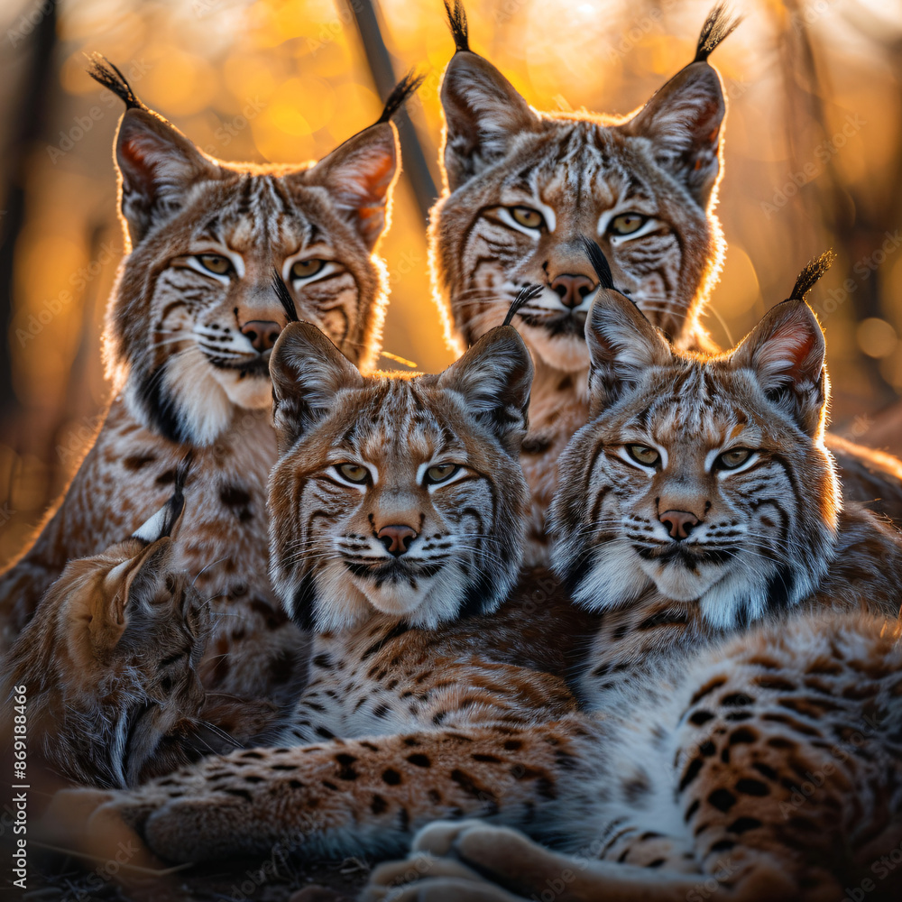 Lynx Family Portrait. Lynx Family Portrait.