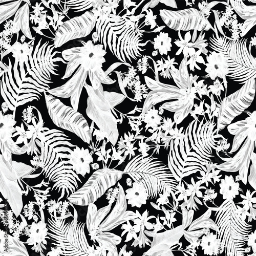 Wallpaper Mural Textile Digital Design Fabric Print Wallpaper Stock shirt designs, seamless flower pattern on white background Torontodigital.ca
