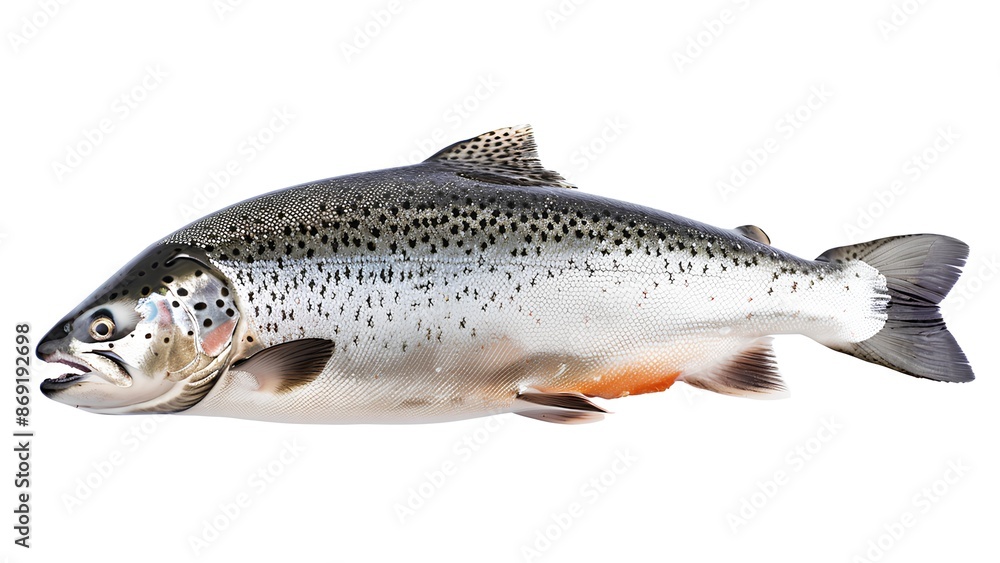 Naklejka premium trout on white background